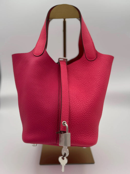 hermes picotin casaque 18 clémence taurillon rose extreme rose Mexico